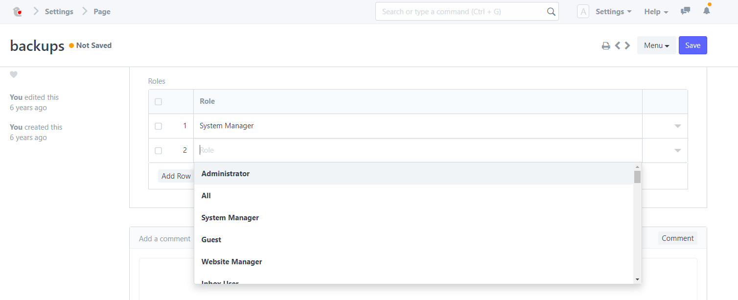 Assign roles to the page