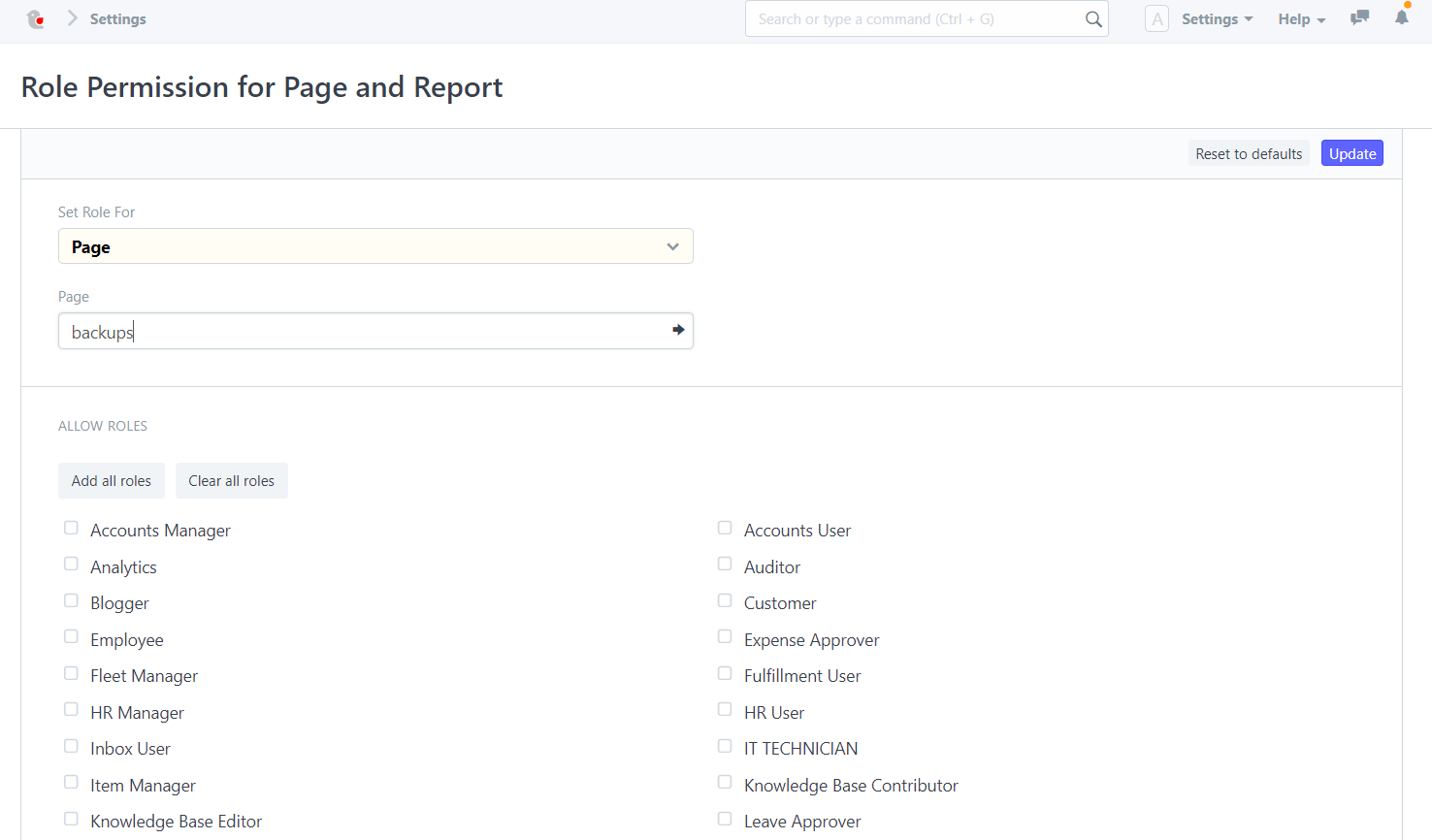 Tools to assign custom roles to the page