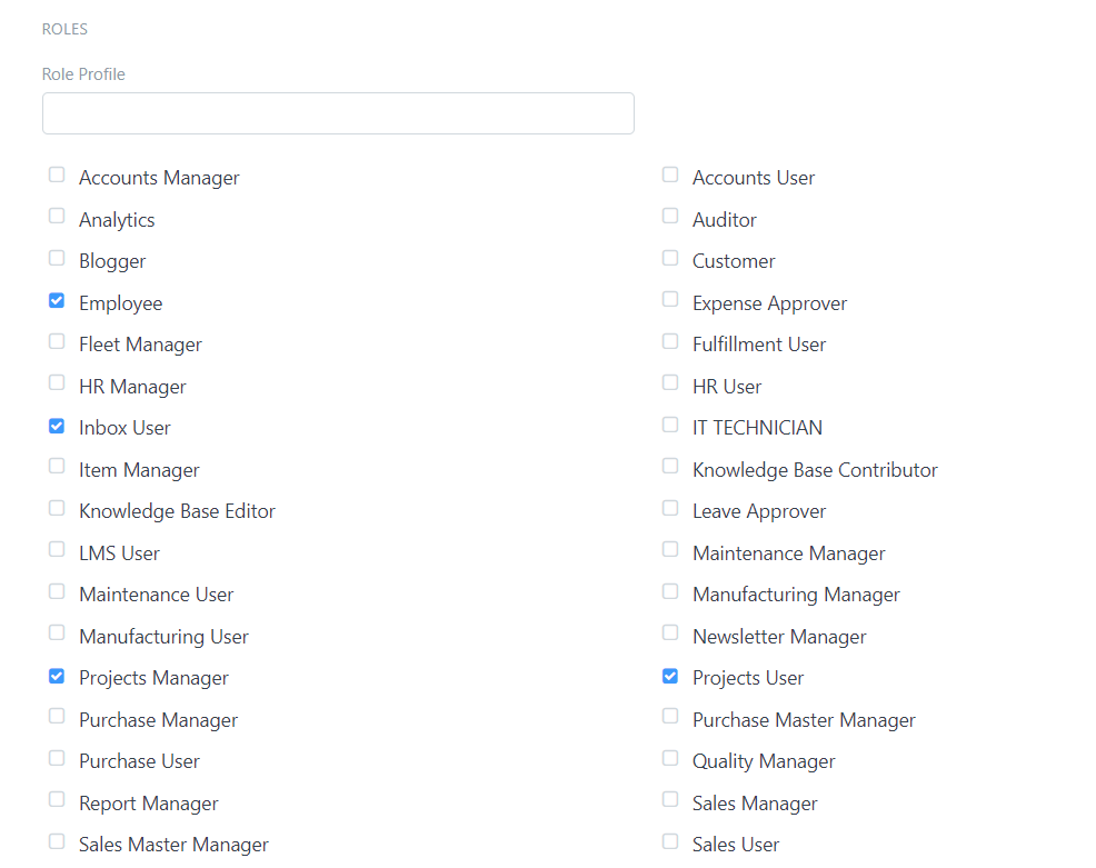 User Roles